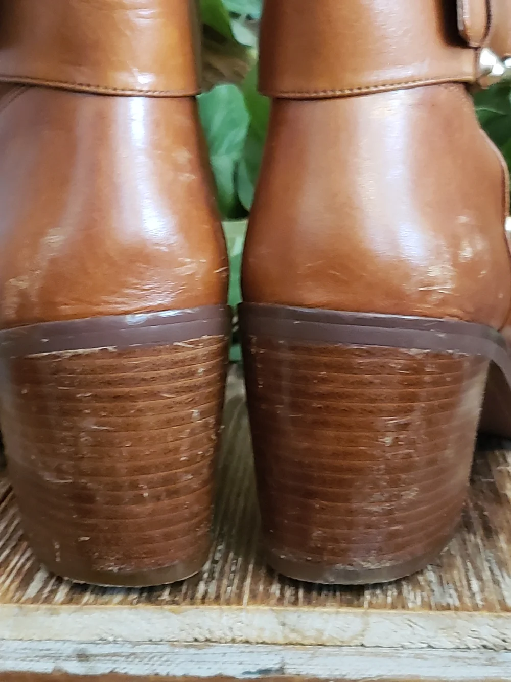 Michael Kors Cognac Tall Knee Buckle & Stud Boots